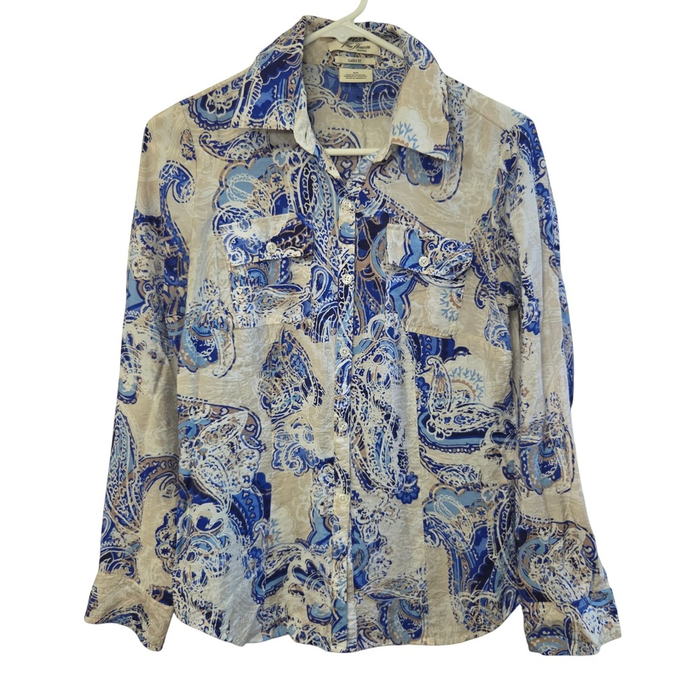 Van Heusen Originals‎ Blue Paisley Classic Fit Button Down Shirt Small